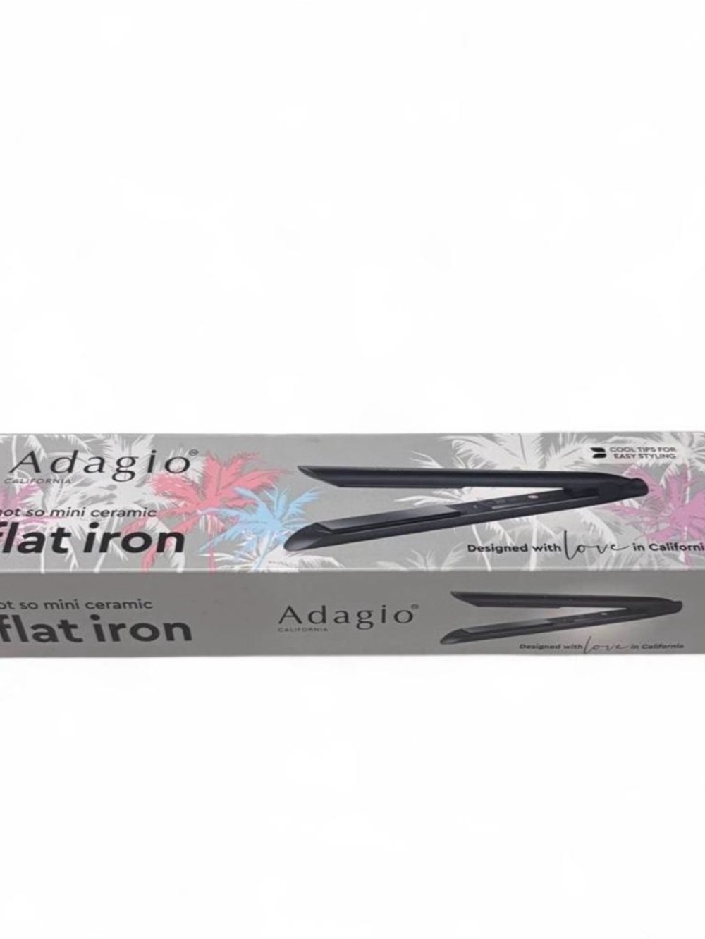 Brand New in box!! Adagio Black Mini Ceramic Flat Iron  Hair Straightener